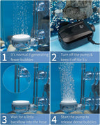 Pawfly ultra high dissolved bubbler submerged in a small nano fish tank creating bubbles.