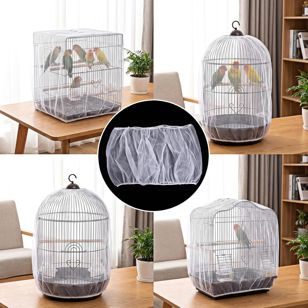 ASOCEA parakeet cage seed catcher in use