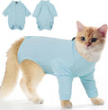 Pumyporeity Adjustable Cat Recovery Shirt blue front view