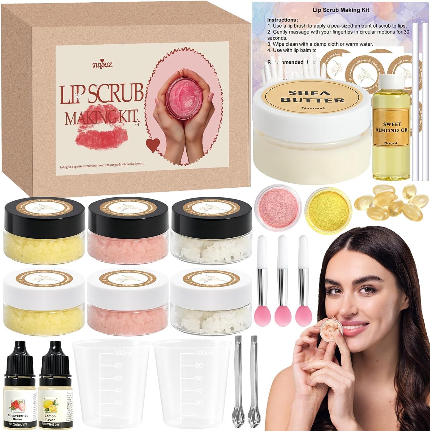Juyrle sugar lip scrub making kit front view of packaging