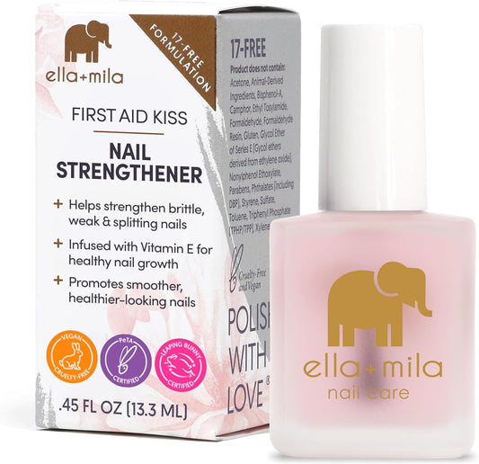 Ella+Mila First Aid Kiss Nail Strengthener bottle front view