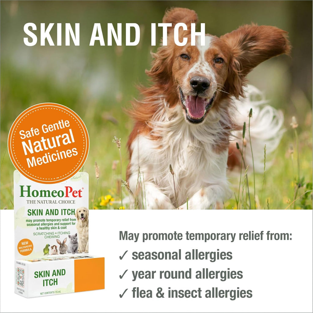 HomeoPet pet supplement bottle side label displaying dosage instructions
