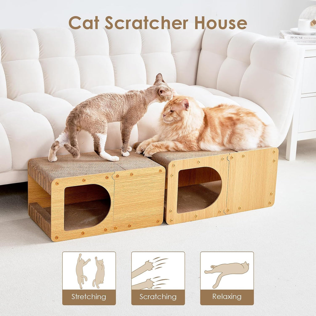 Full assembly components of Eheyciga cat scratcher house
