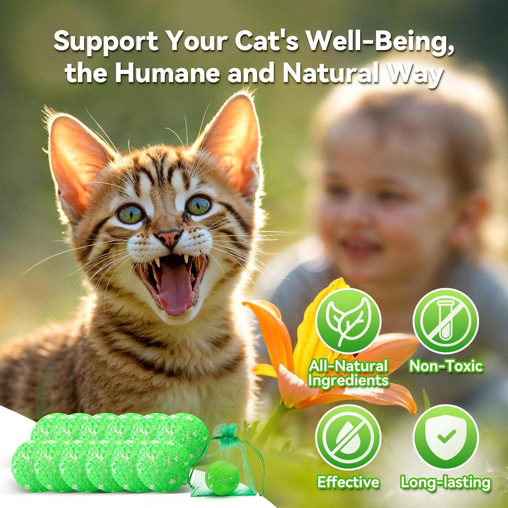 Twelve pack of Pemoo peppermint cat repellent balls