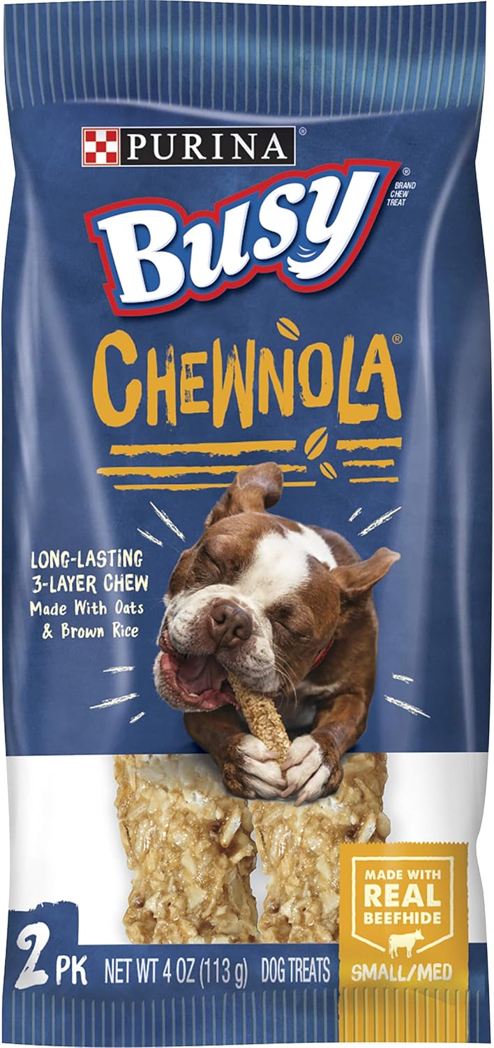 Purina Busy Rawhide Small/Medium Breed Dog Bones, Chewnola with Oats & Brown Rice - 10 ct. Pouch - Image 11