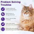Natural plant-based cat deterrent spray for home and garden use.