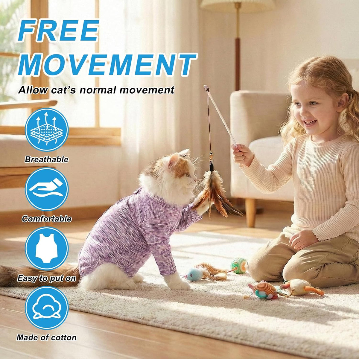 Full body coverage of Feimax anti-licking pet surgical suit