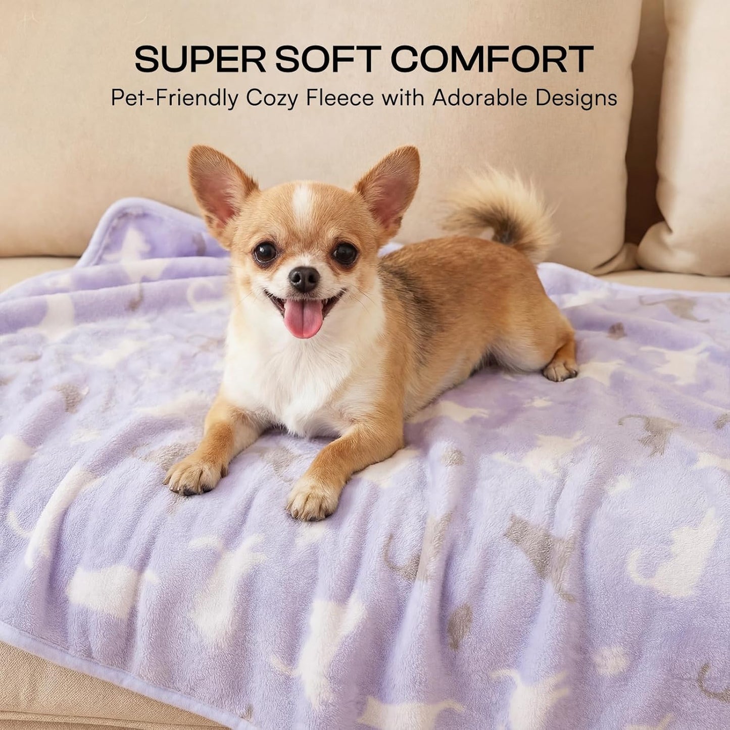 Luciphia washable coral velvet kitten blanket inside a plastic pet carrier
