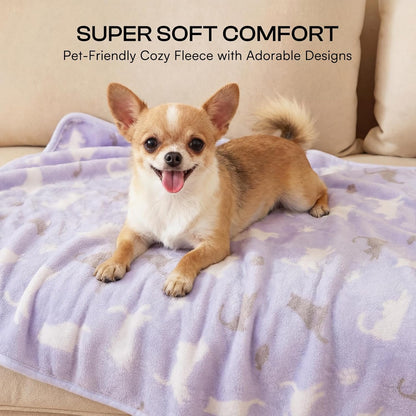 Luciphia washable coral velvet kitten blanket inside a plastic pet carrier