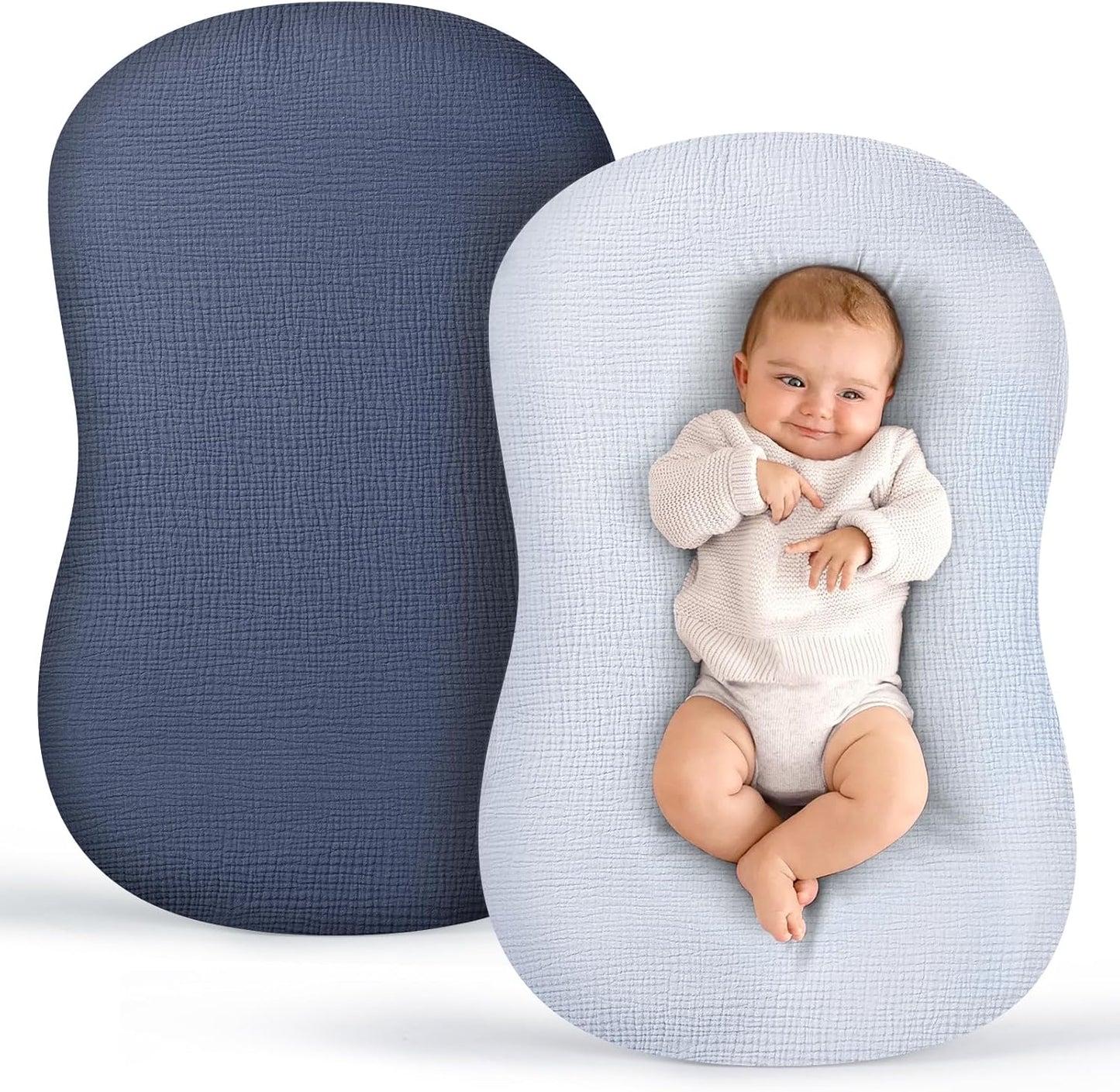 Termichy muslin baby lounger cover set front view