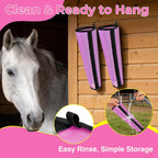 Outdoggy horse protective gear installed on all four legs of a medium horse