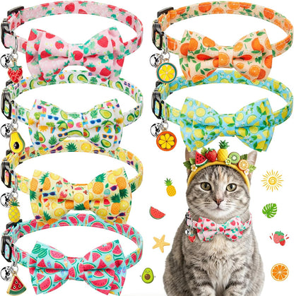 Hsei 6 Pcs 4th of July Cat Bow Collars Pariotic 250th Anniversary Kitten Breakaway with Tie Bell USA Star Red Blue White Adjustable Bowtie for Funny Boy Girl Cats Small Dog Bowtie American Gifts - Image 13