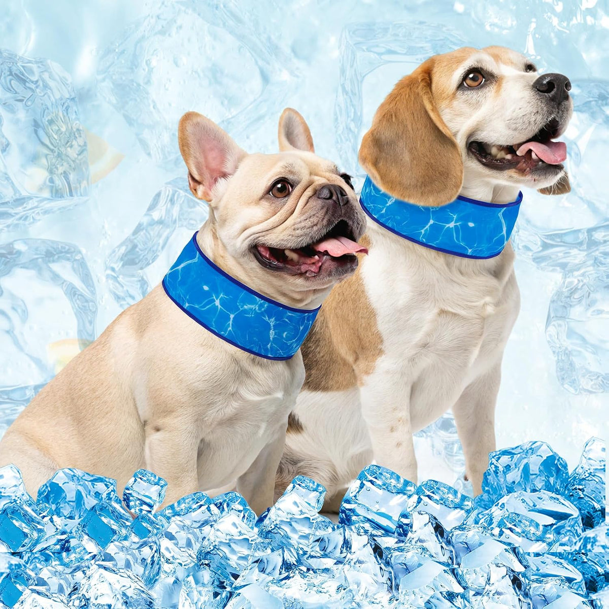BEAUTYZOO Dog Cooling Bandana,2-Pack Instant Chill Ice Neck Cooler Wrap for Outdoor Summer, Adjustable Reusable Pet Scarf Lasts 2 Hours,Heat Relief Prevent Sunstroke for Medium Large Dogs 17"-22" Blue - Image 11