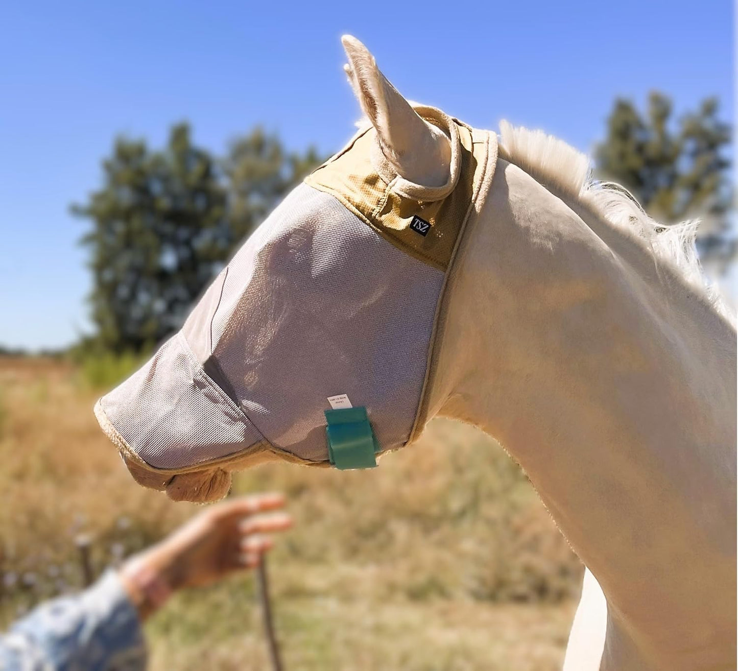 TSZ Horse Fly Mask - UV Block 70% Breathable Soft Fleece Padding Fly Masks for Horses Flymask Durable Fly Control Comfortable Adjustable Straps All-Day for Equines - Image 10