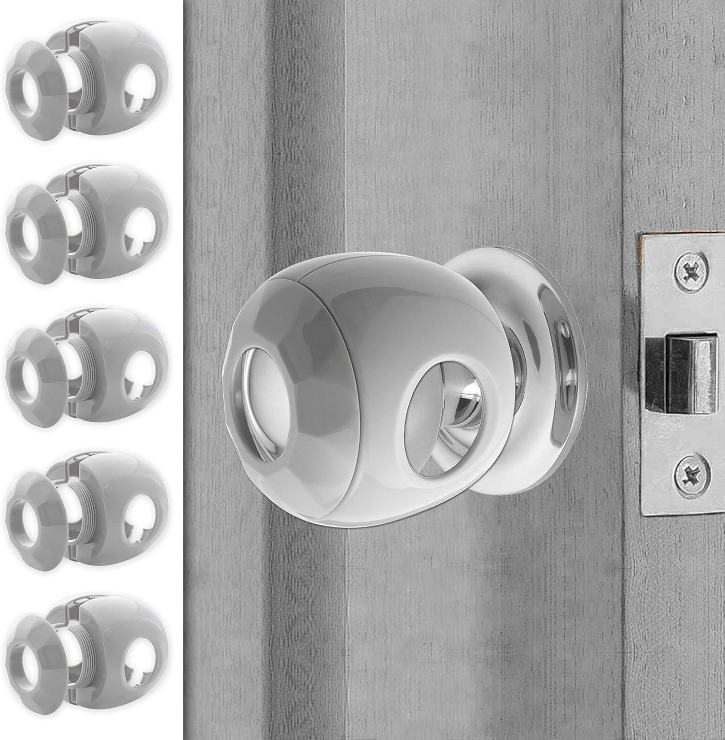 Driddle door knob baby safety cover 5 pack front view