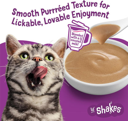 USA imported Friskies Lil Shakes single serve wet pouch label