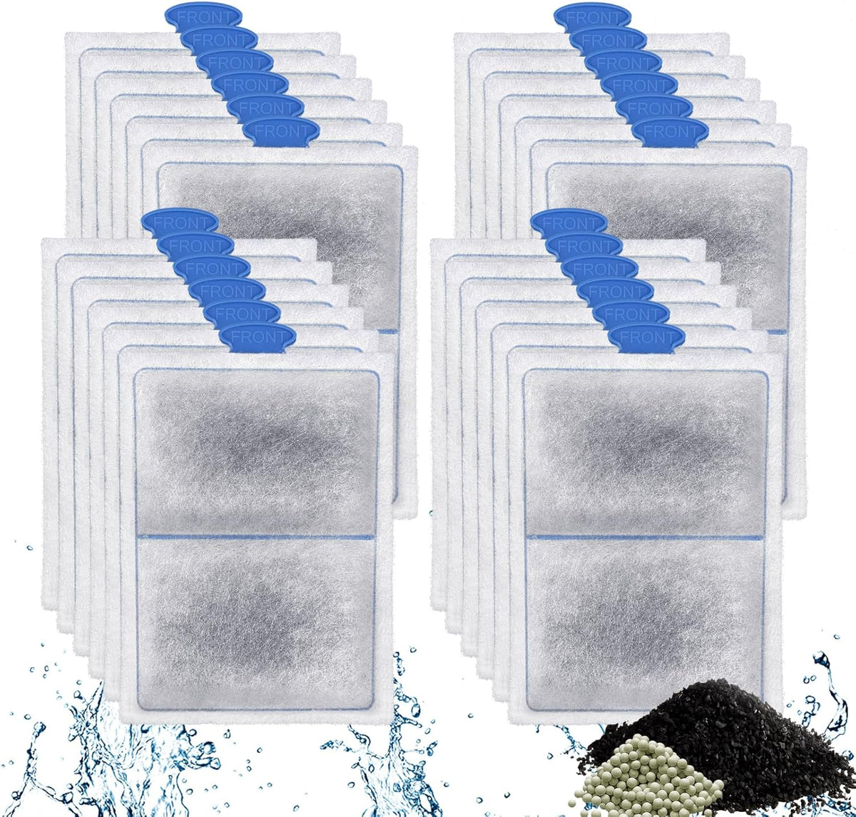 Driamor PF-L fish tank filter cartridges 24 pack front view showcasing premium blue tab design