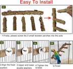 Bird Parrot Ladder Perch for Cage, Nature Wooden Bird Bridge Exercise Stands Parrot Climbing Chewing Toys for Small Animal - Image 5