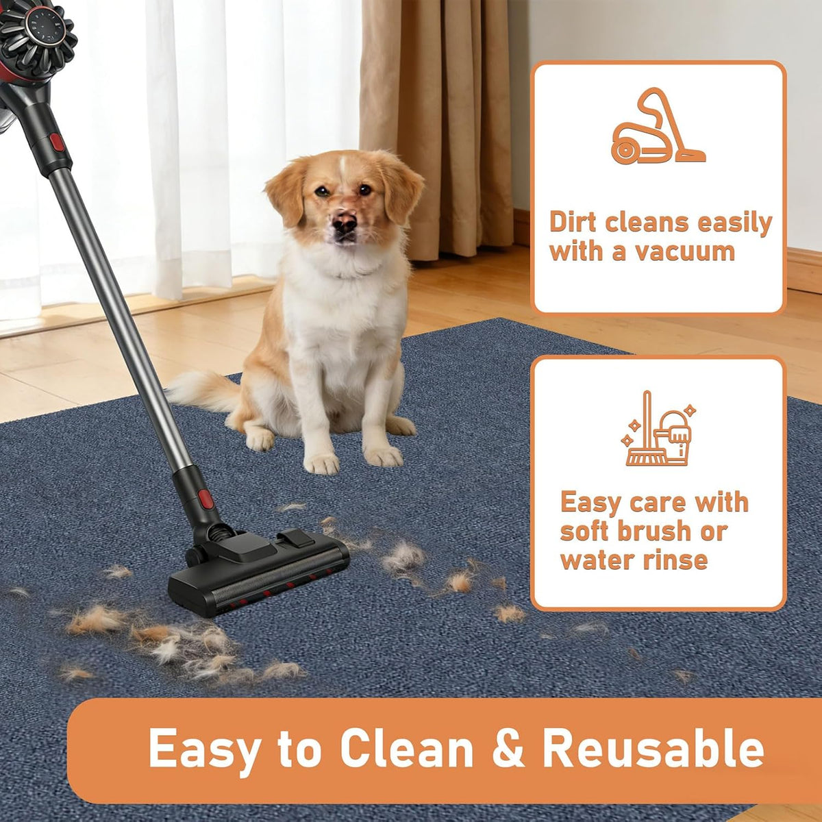 Rlinjyh pet mat cleaning demonstration using water