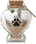 Pet Memorial Gift for Loss of Cat, Heart Shape Glass Jar & Bottle for Fur, Hair, Whiskers or Ashes Keepsake Urn with Cork Top, Charms for Cute Rainbow Bridge Memorial - Image 10