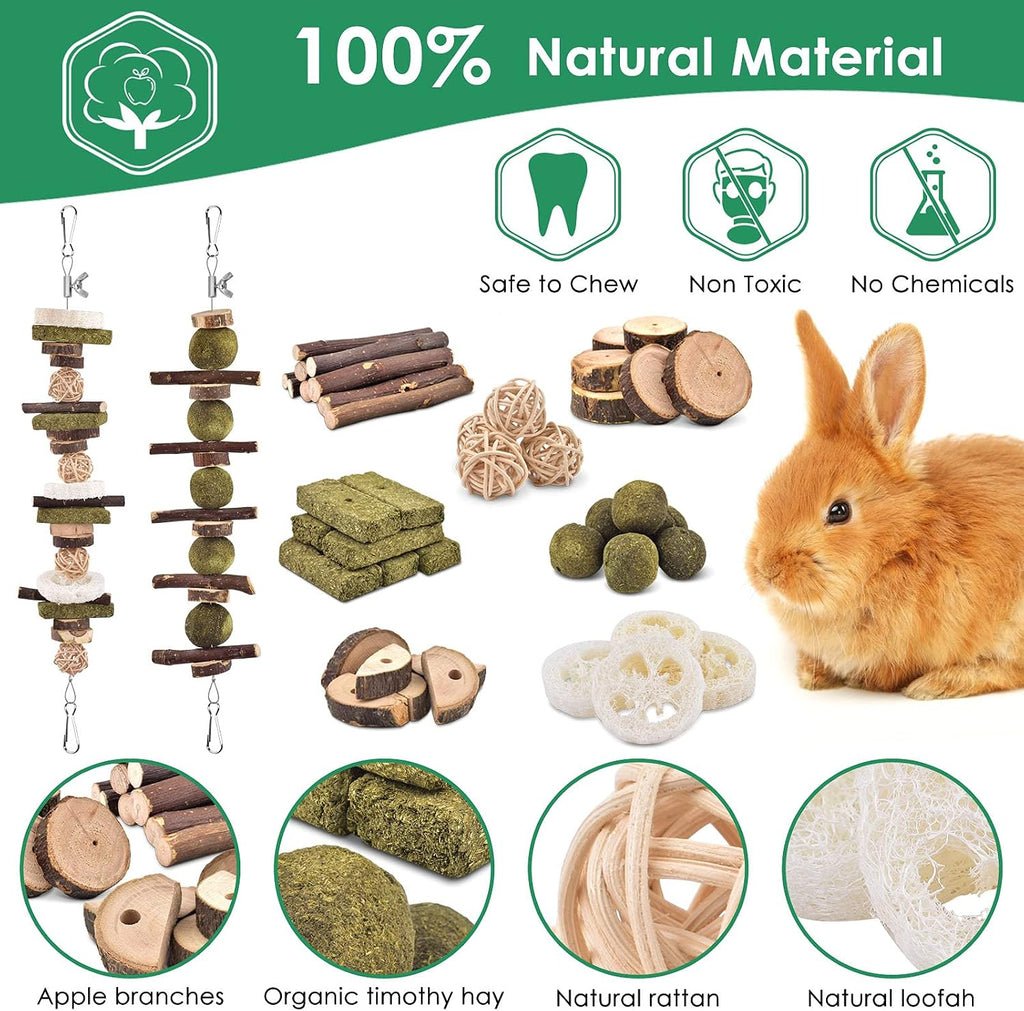 Rattan balls and loofah slices designed for hamster and guinea pig enrichment.