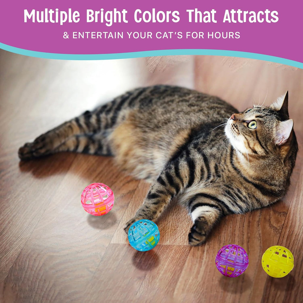 Lightweight lattice design kitten chasing balls for mental stimulation