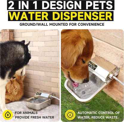 Petsolon three liter stainless steel livestock water trough side view