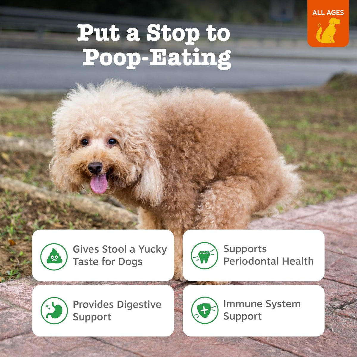 Zesty Paws dog stool deterrent supplement packaging