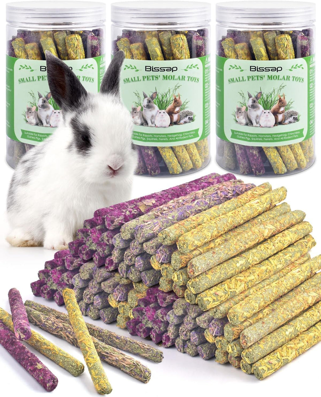Bissap 36PCS Rabbit Chew Sticks, Mixed Natural Flower Rose Chrysanthemum and Forget-me-not Chew Toys Treats for Rabbit Bunny Chinchilla Guinea Pig Hamster and Other Small Animals Molar Snacks - Image 9
