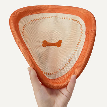 Side profile of durable water floating dog toy