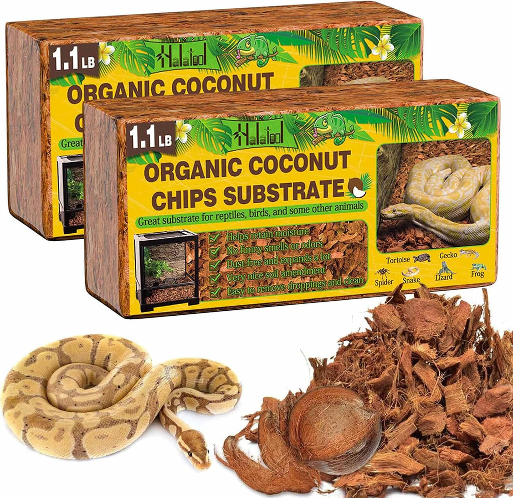 Halatool 10 LBS Coconut Husk Chips for Reptiles, 72QT Compressed Coco Chips Substrate for Snakes Tortoises Geckos Lizards Hermit Crab Ball Python - Image 9