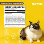 Close up view of Holy Pets natural liquid formula for pet sneezing relief.