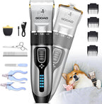 Dog Clippers Grooming Kit and Paw Trimmer,Cordless,Low Noise, Electric Quiet,Rechargeable, Dog Trimmer Grooming, Pet Hair Clippers for Thick Coats,Shaver for Small and Large Dogs Cats(Black) - Image 11