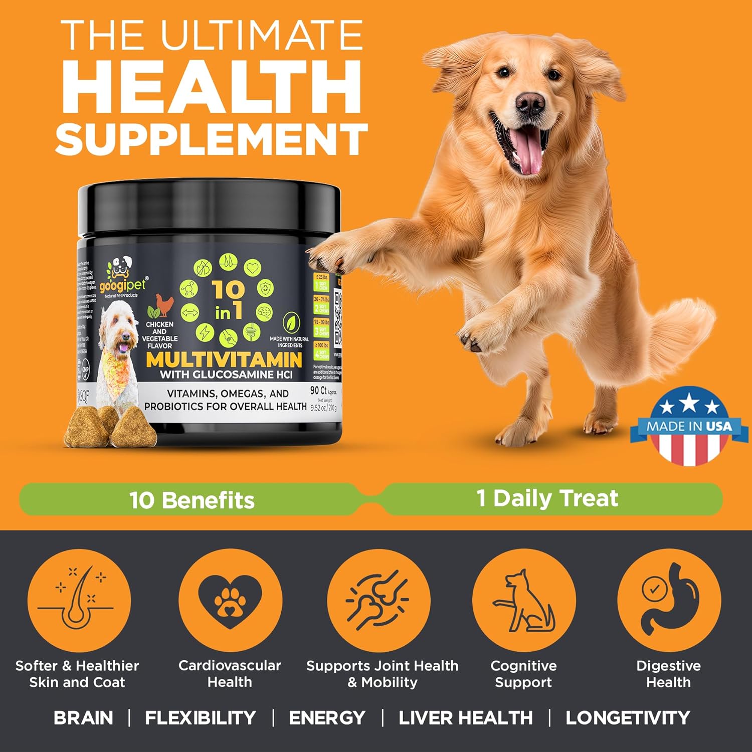 Googipet chicken flavored vitamins for healthy dog joints