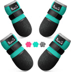 SlowTon teal breathable dog sock boots front view