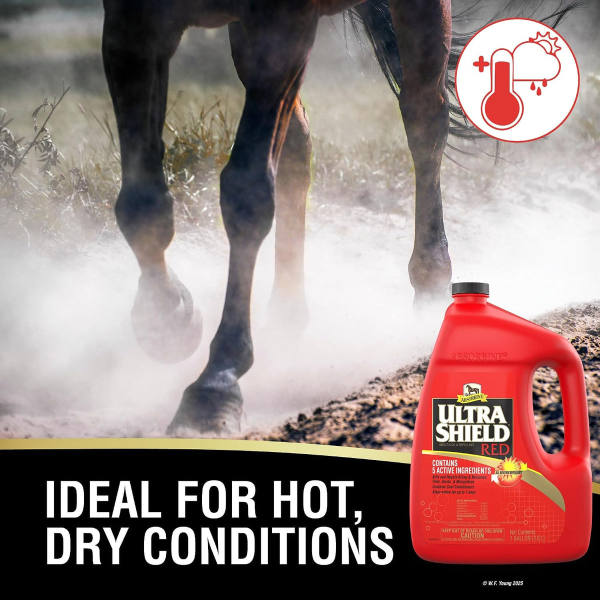 Absorbine UltraShield Red 128 fluid ounce bottle label details
