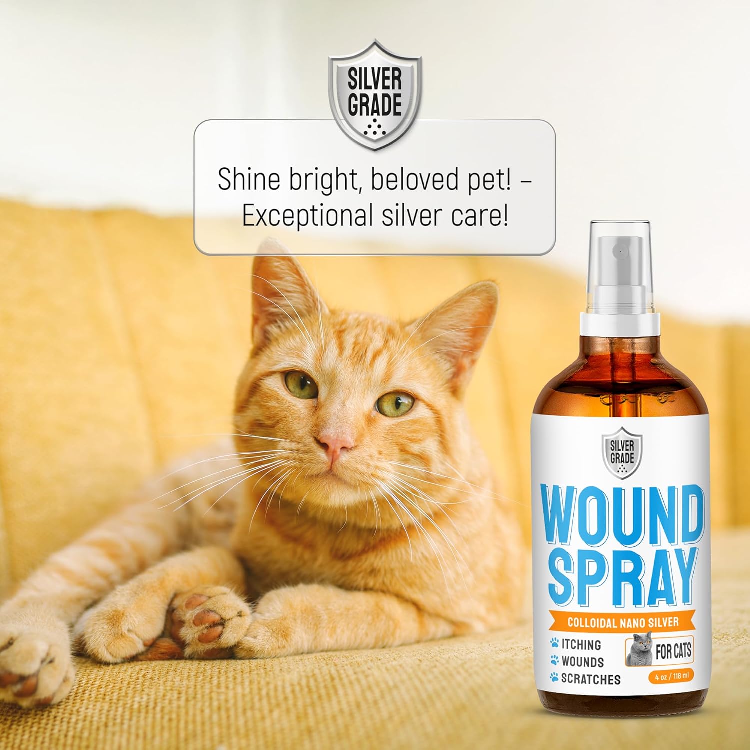 Silver Grade feline first aid spray for cuts and bites