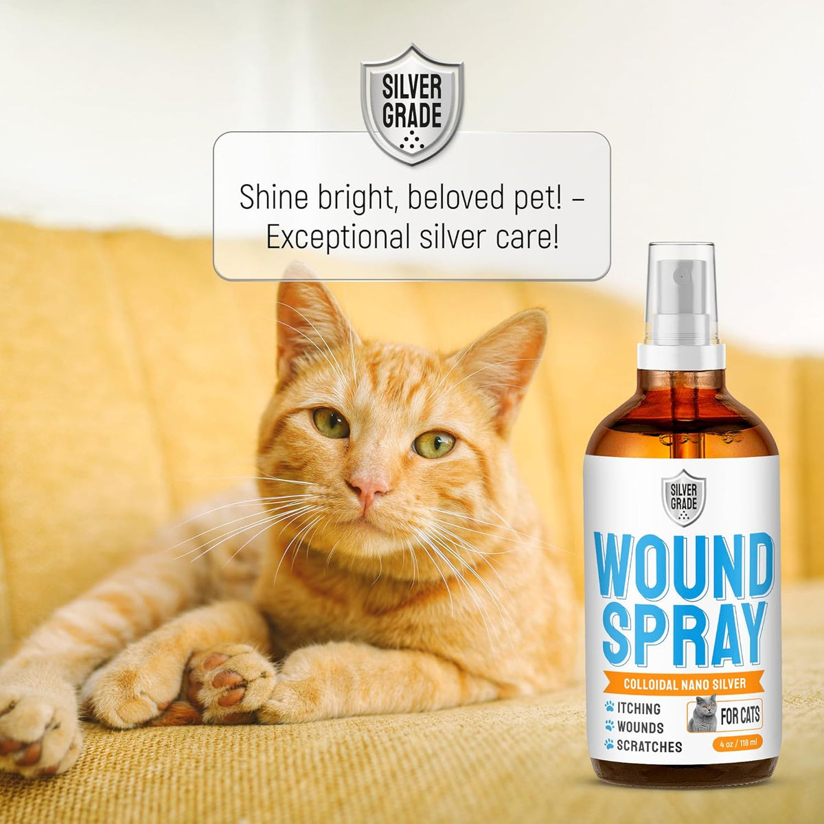 Silver Grade feline first aid spray for cuts and bites