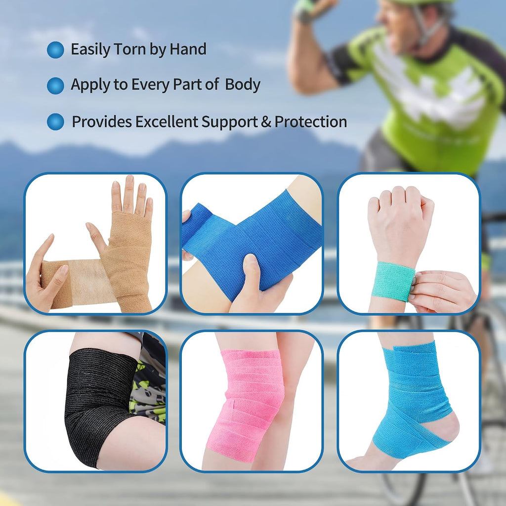 Demonstration of hand-tearing Phytop bandage wrap