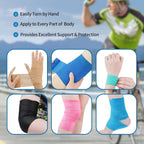 Demonstration of hand-tearing Phytop bandage wrap