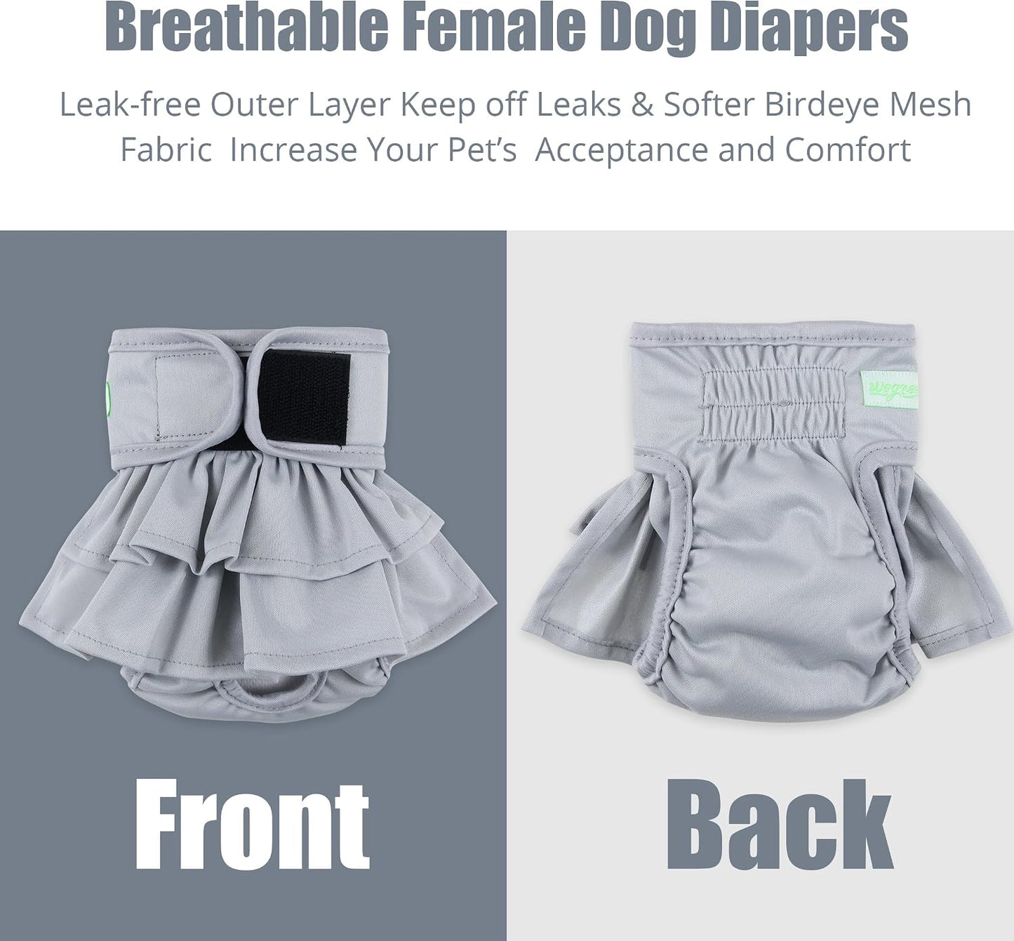 Close-up of the leak-proof outer layer on the Wegreeco female dog period panties.