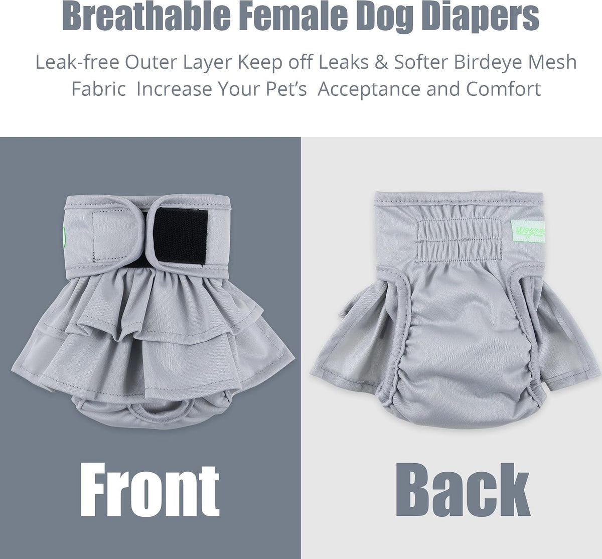 Close-up of the leak-proof outer layer on the Wegreeco female dog period panties.