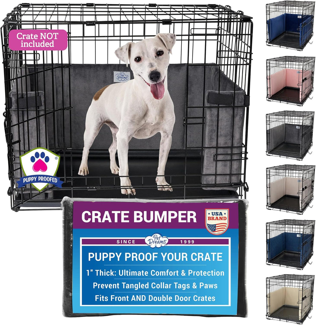Pet Dreams Dog Crate Bumper - Patented Comfy Liner & Dog Tail Protector for Inside Crate, Fits iCrate Cages 18, 24, 30, 36, 42, 48 Inches (Khaki, Medium, 30") - Image 10