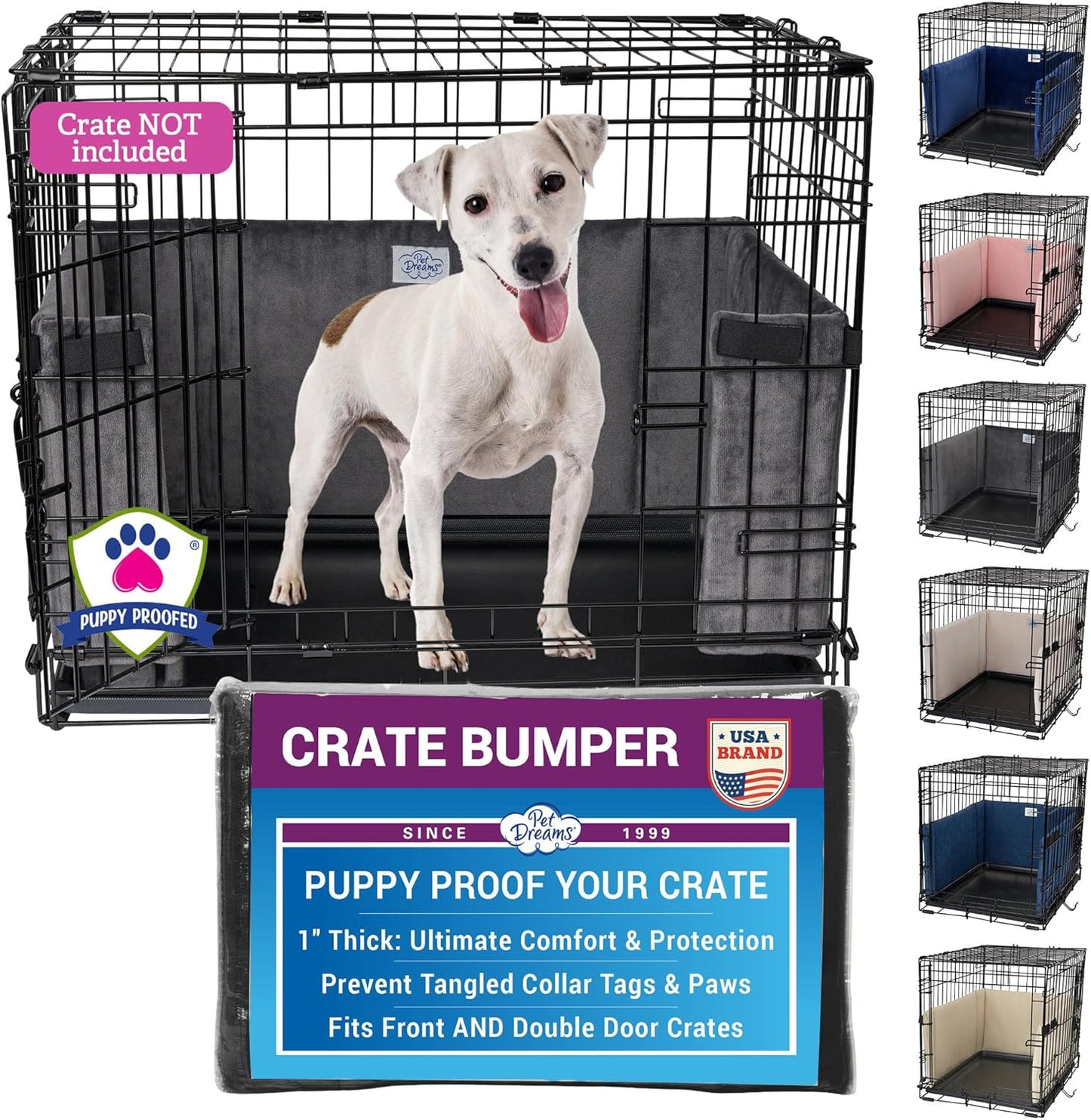 Pet Dreams Dog Crate Bumper - Patented Comfy Liner & Dog Tail Protector for Inside Crate, Fits iCrate Cages 18, 24, 30, 36, 42, 48 Inches (Khaki, Medium, 30") - Image 10