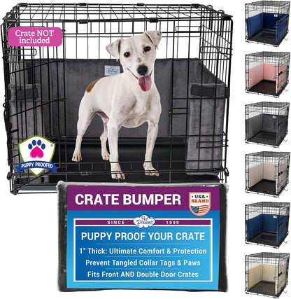 Pet Dreams Dog Crate Bumper - Patented Comfy Liner & Dog Tail Protector for Inside Crate, Fits iCrate Cages 18, 24, 30, 36, 42, 48 Inches (Khaki, Medium, 30") - Image 10