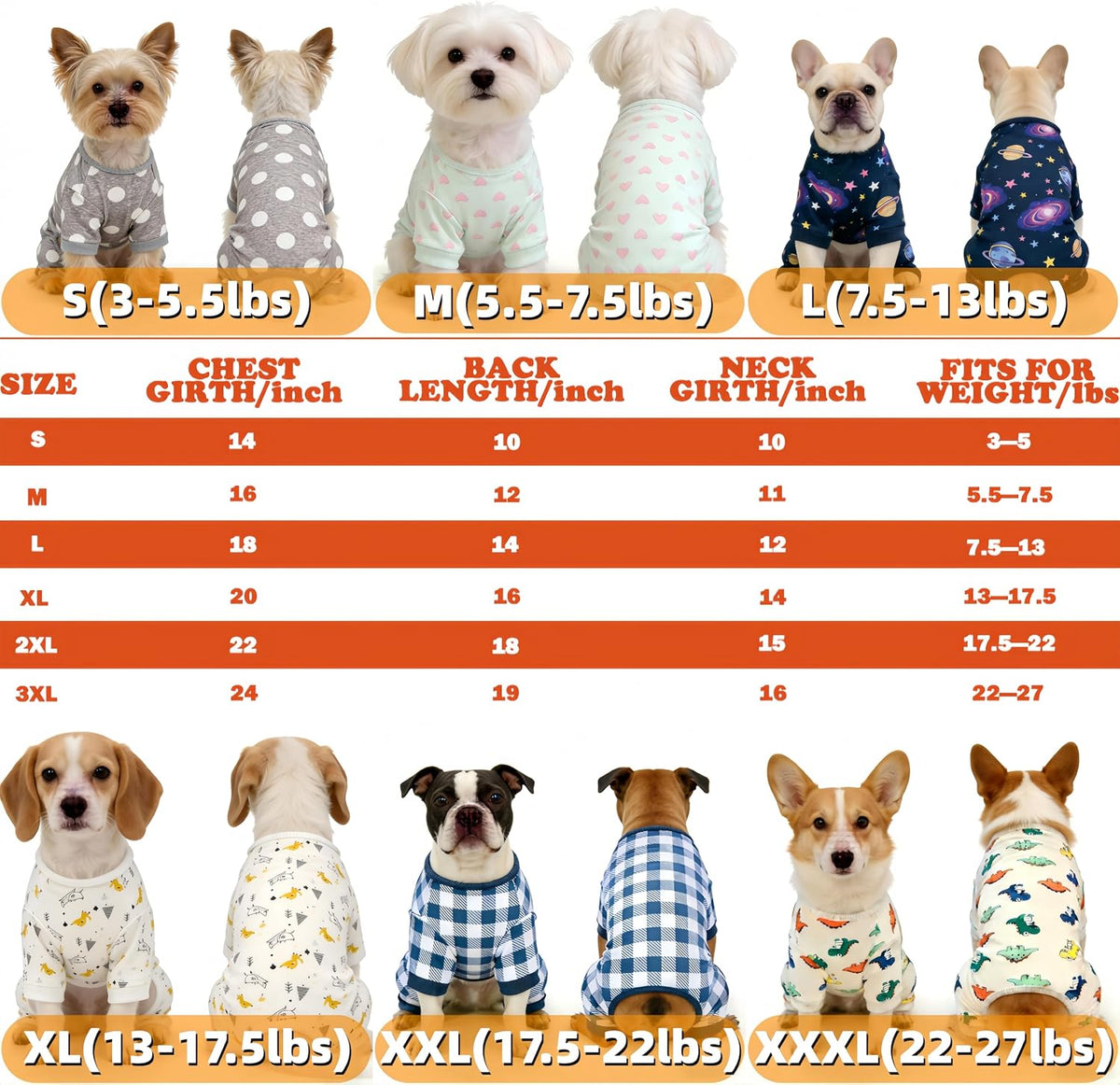 Side profile of dog wearing Axxlern surgery recovery suit