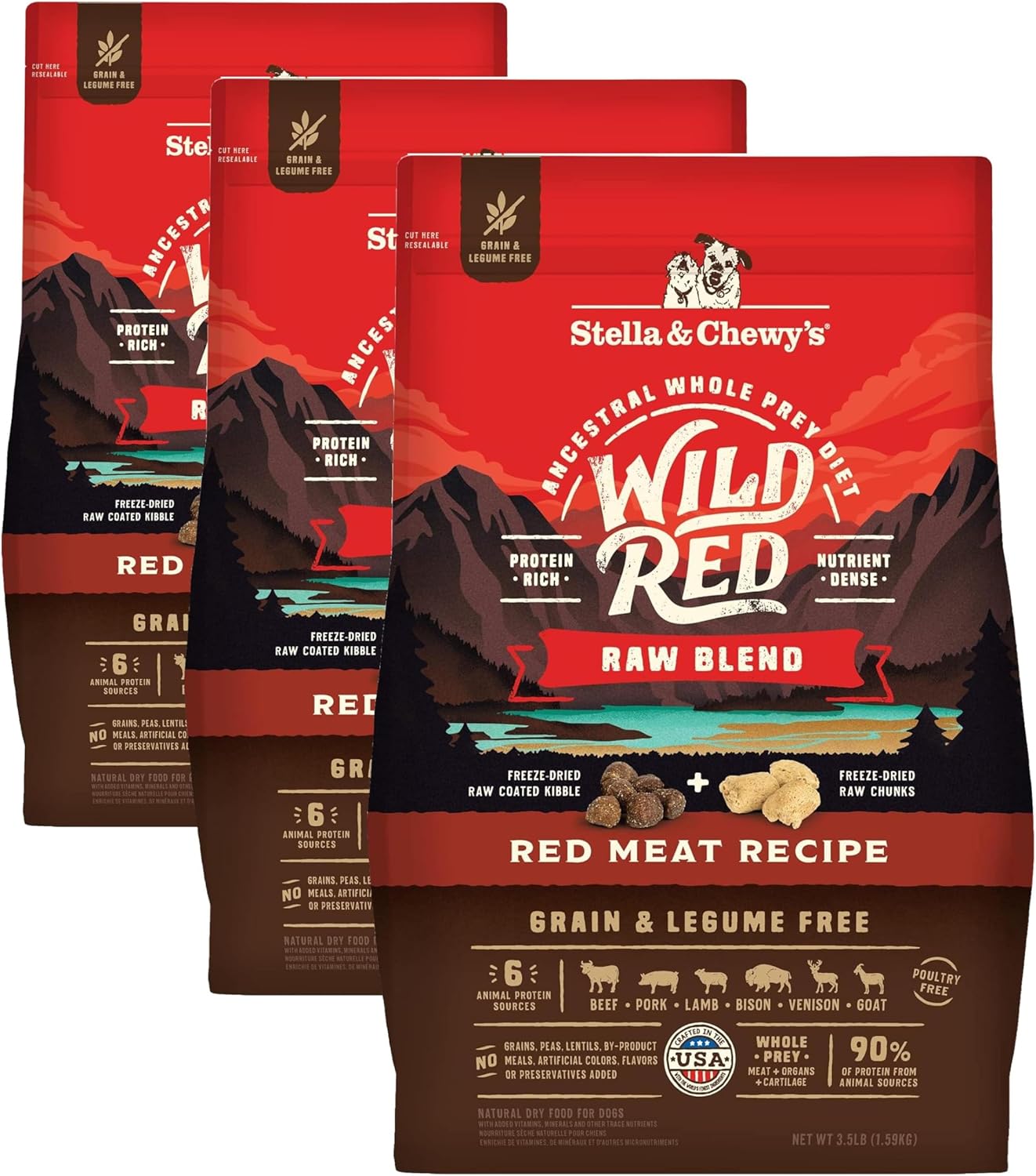 Stella & Chewy's Wild Red Raw Blend Kibble - Premium Freeze-Dried Raw Coated Dog Food - Perfect For Picky Eaters - High Protein Grain Free with 6 Poultry Sources - 3.5lb Bag - Image 12