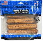 Close up of the textured bacon flavored beefy chew stick showing its premium quality