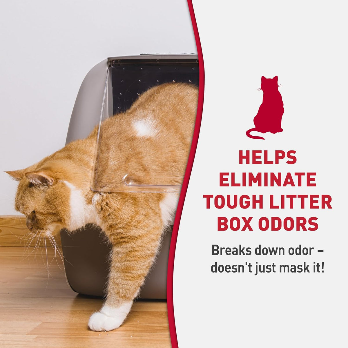 Natures Miracle cat litter deodorizing powder for pet odor control.