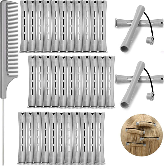 WILLBOND 36 pieces cold wave rod set front view for professional hairdressing styling.